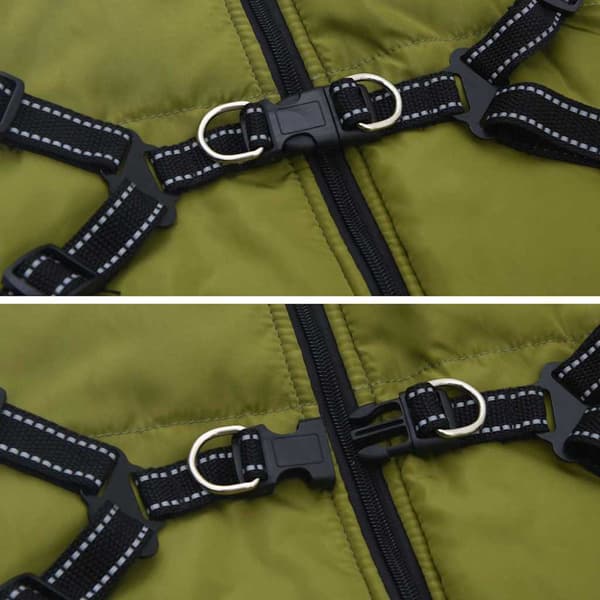 Hund Kappa Armégrön L52 Fleece och Polyester