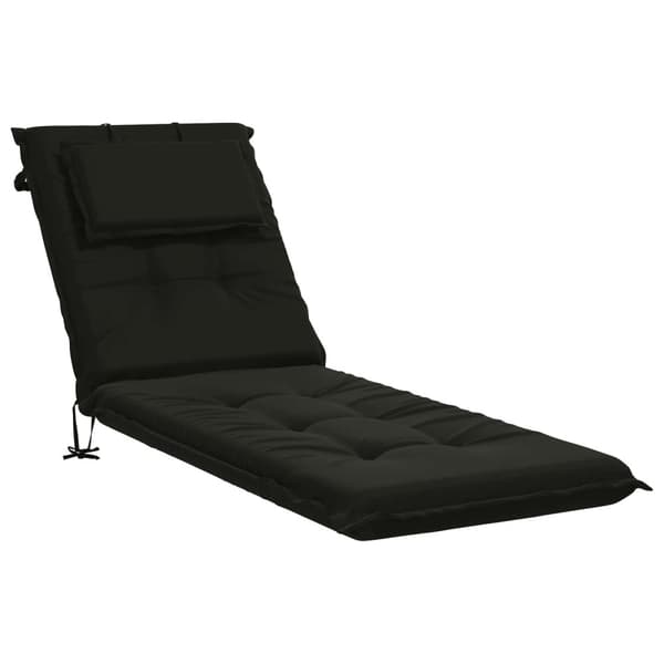 Solstol Kudde GEMERT 100% Polyester Svart 190 x 50 x 9 cm