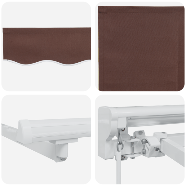 Markisram Brun 250 x 200 cm Polyester med PU-beläggning