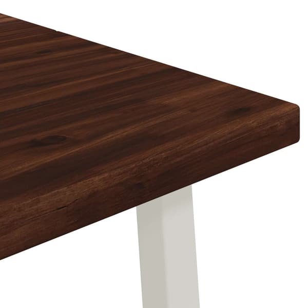 120 x 70 x 75 cm Massivt Akaciaträ Mörkbrun och Vit Rektangulär