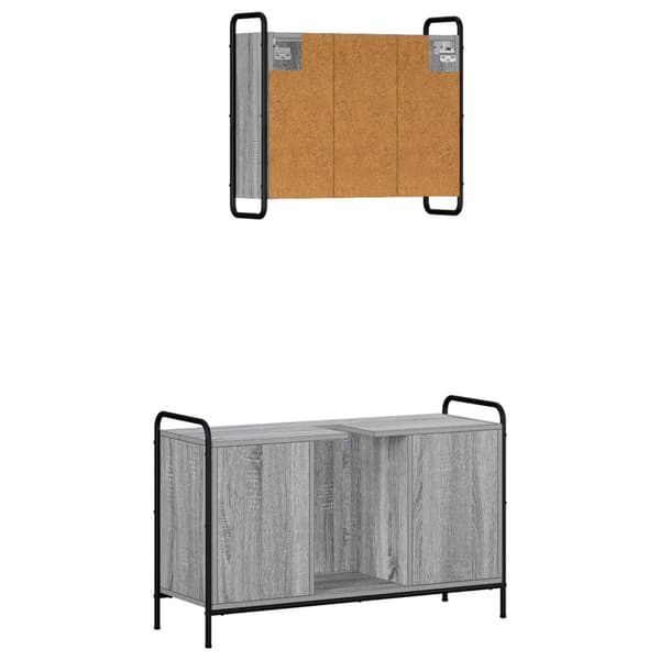 Badrumsskåpsset 2 st Grå Sonoma 65,5 x 34 x 61 cm