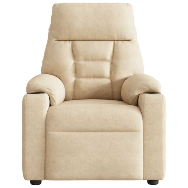 Reclinerfåtölj gräddvit mikrofibertyg