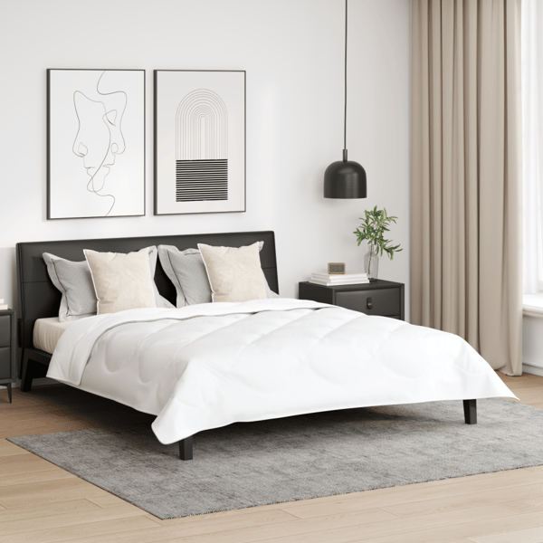 Duntäcke med kudde 3 pcs Vit Mikrofiber