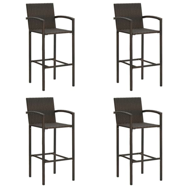 Barstolar 4 st brun konstrotting