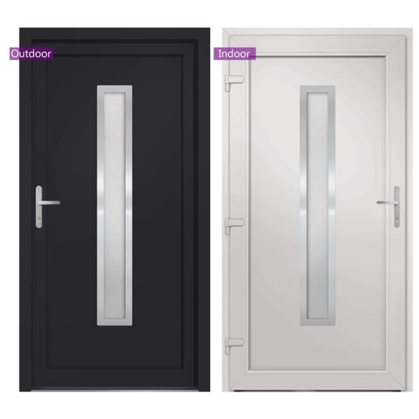 Ytterdörr antracit 98x190 cm PVC