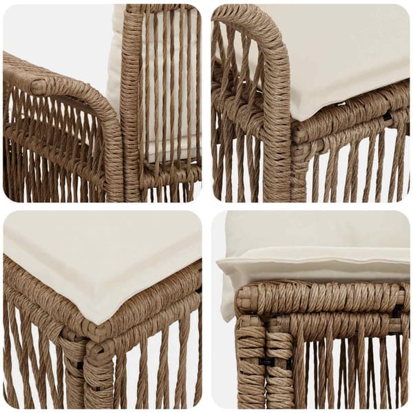 Trädgårdsoffset 13 pcs Beige och krämvit konstrotting