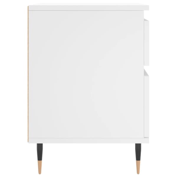 Sängbord vit 40x35x50 cm konstruerat trä