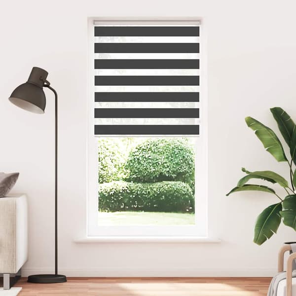 Rullgardin zebra svart 100x200 cm tyg bredd 95,9 cm polyester