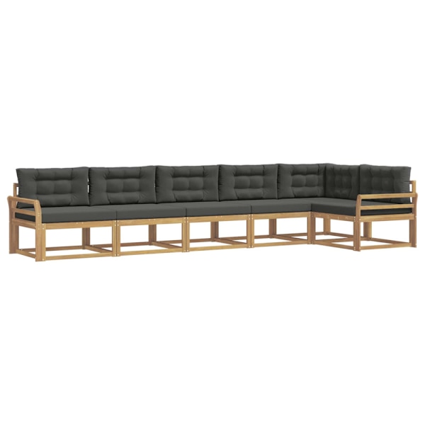 Utomhussoffset med kudde 4 pcs Vit och antracit Polyester