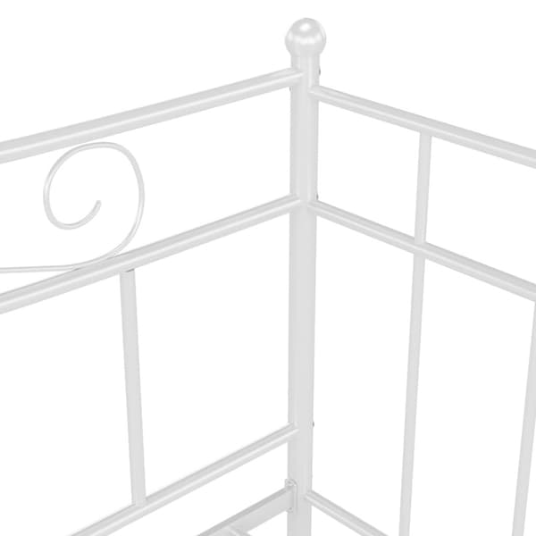Sängram bäddsoffa vit metall 90x200 cm