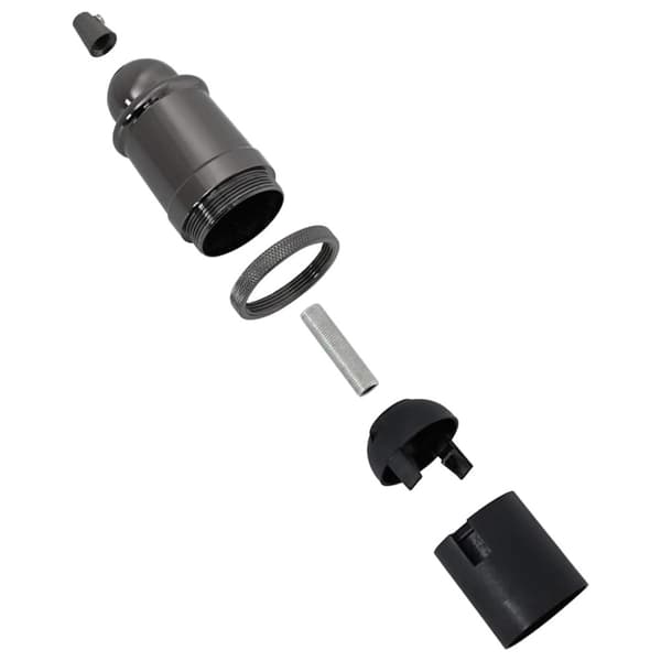 Lamphållare 2 st blank svart E27