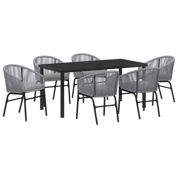Trädgårdsmöbelset 7 pcs Antracit Pulverlackerat stål