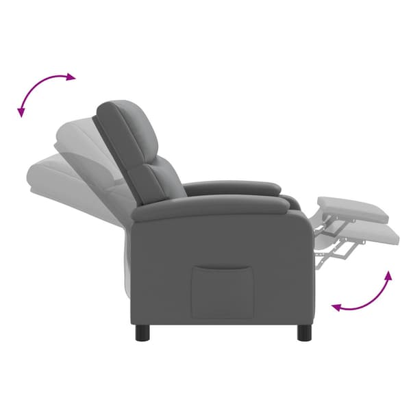 Recliner Grå Konstläder