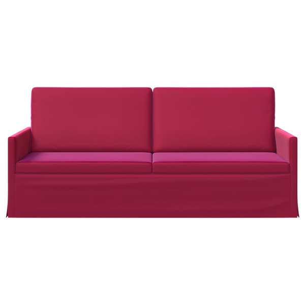 3-sitssoffa Vinröd 190 x 81 x 82 cm Sammet (V)