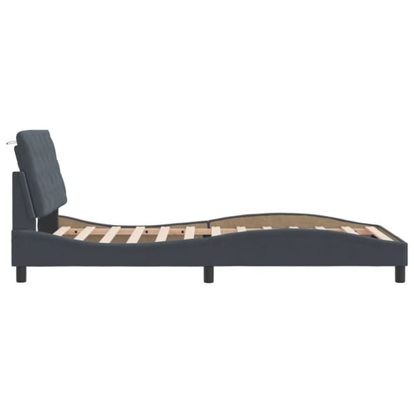 Bed Frame with LED without Mattress Dark Grey 100x200 cm Velvet