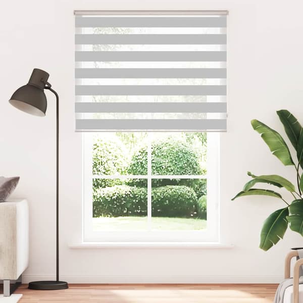Rullgardin zebra ljusgrå 140x230 cm tyg bredd 135,9cm polyester