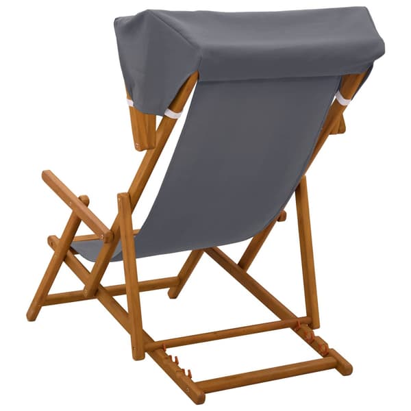 Deck Chair 3 Position Massiv Eukalyptus Trä Grå