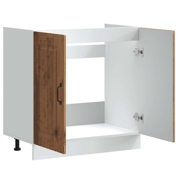 Diskbänk underskåp åldrat trä 80x46x81,5 cm konstruerat trä
