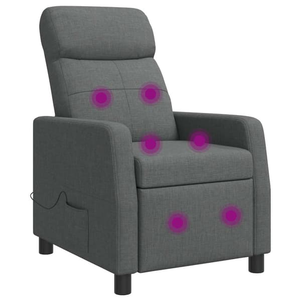 Massagefåtölj Mörkgrå Tyg