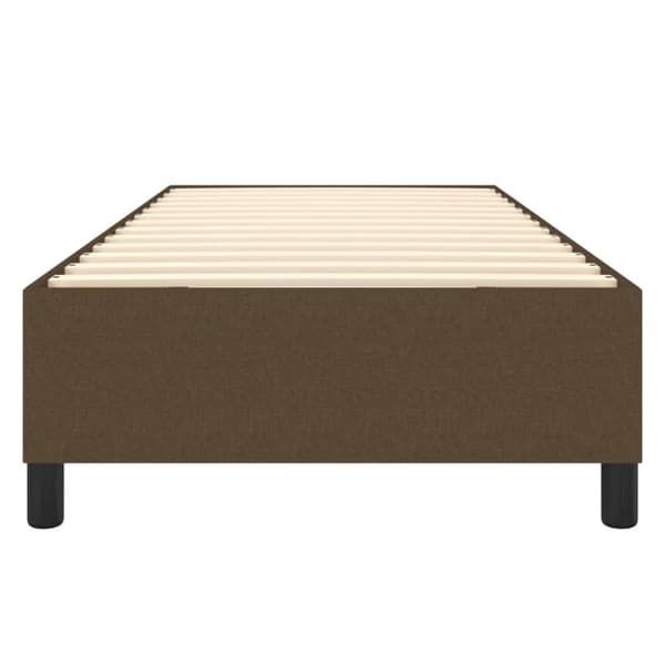 Boxspring-sängram mörkbrun 100x200 cm tyg