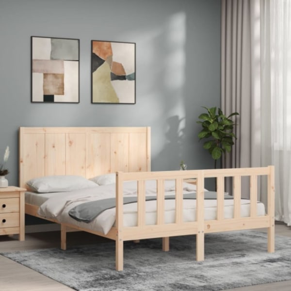 Sängram utan madrass 140x200 cm massiv furu