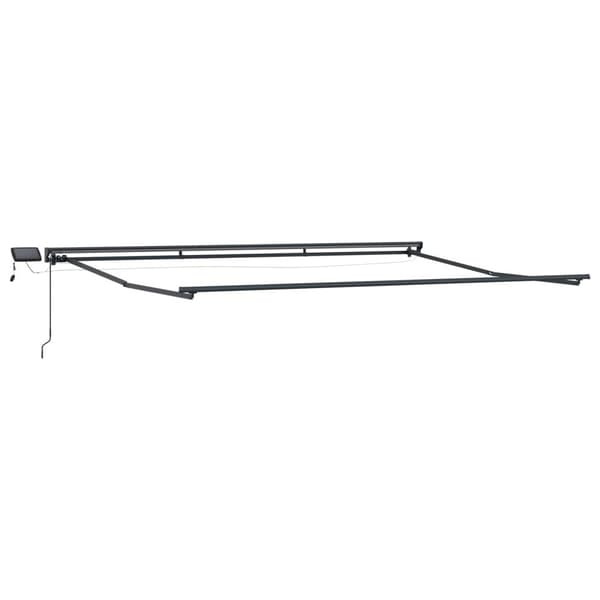 Manuell markisram med LED-lampor Beige 4 × 3,5 m