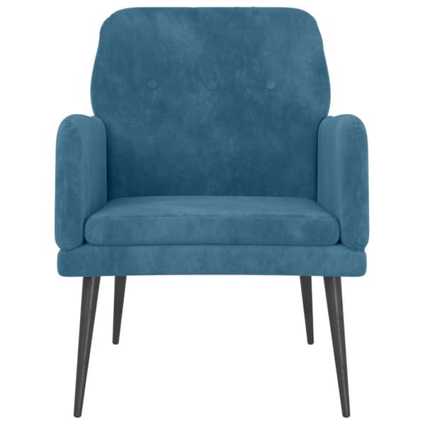 Fåtölj blå 62x79x79 cm sammet