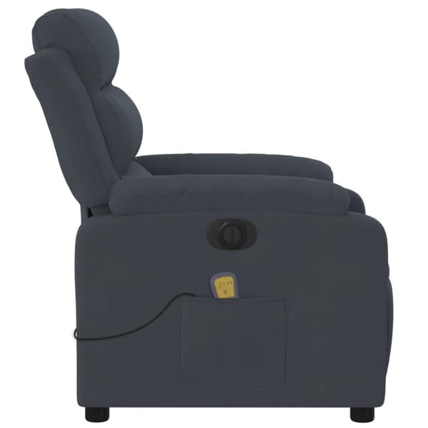 Elektrisk massagefåtölj mörkgrå sammet