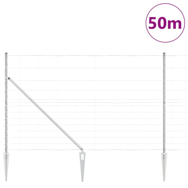 Stängselstolpe Galvaniserad 50 x 1,5 m Stål