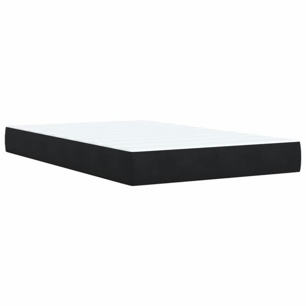 Ramsäng med madrass svart 120x190 cm sammet