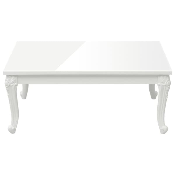 Soffbord vit högglans 100x50x42 cm konstruerat trä