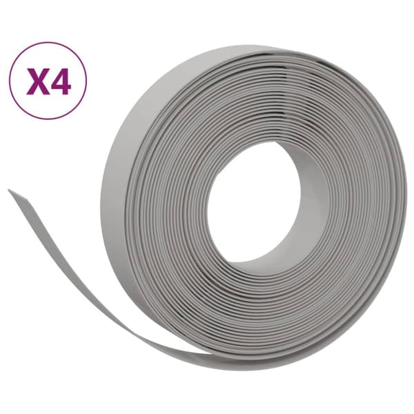 Rabattkant grå 4 st 10 m 10 cm polyeten