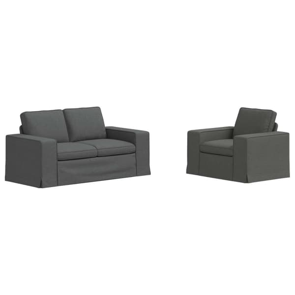 Soffset 2 pcs Mörkgrå 162 x 80 x 82 cm tyg