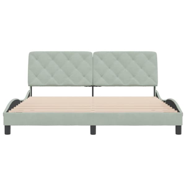 Bed Frame without Mattress Light Grey 180x200 cm Velvet
