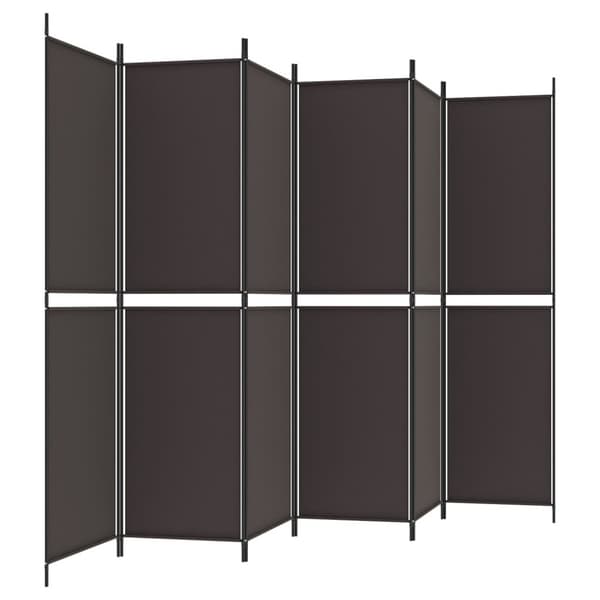 Rumsavdelare 6 paneler brun 300x200 cm tyg