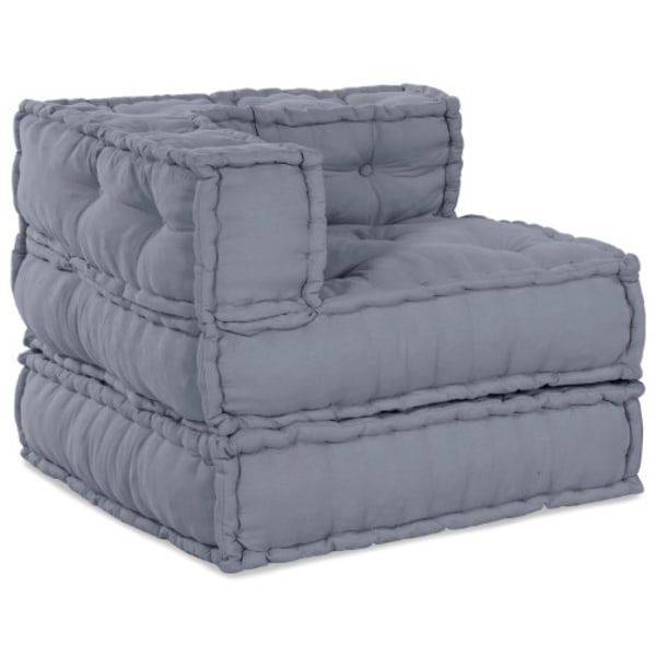 4-Sits Modular Pouffsoffa Konvertibel Grå Tyg