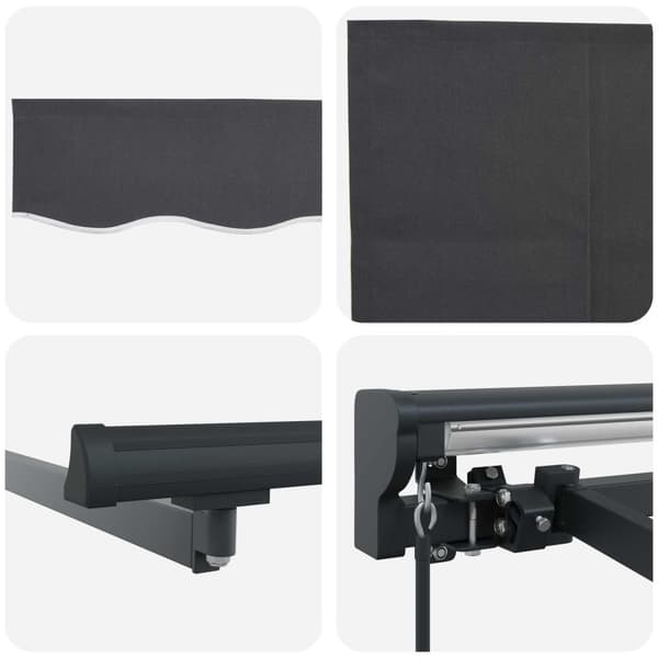 Manuell Utdragbar Markis Antracit 4 × 3,5 m