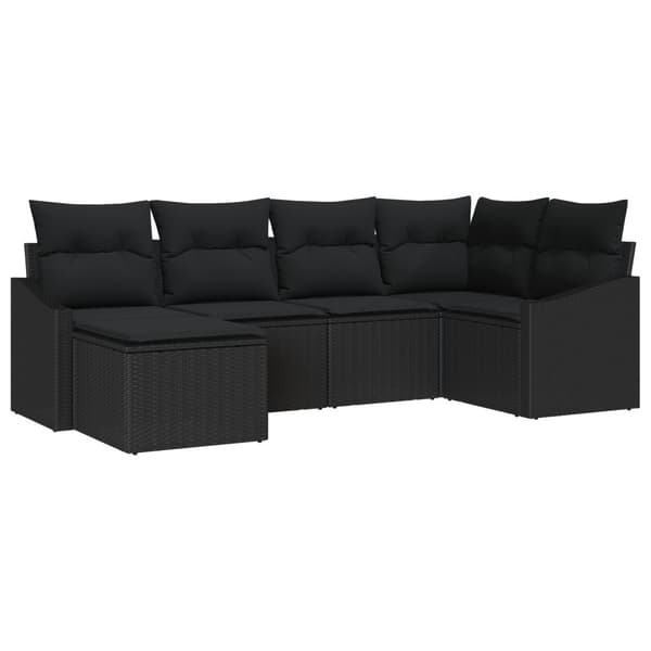 Soffset med kudde 6 pcs Svart konstrotting