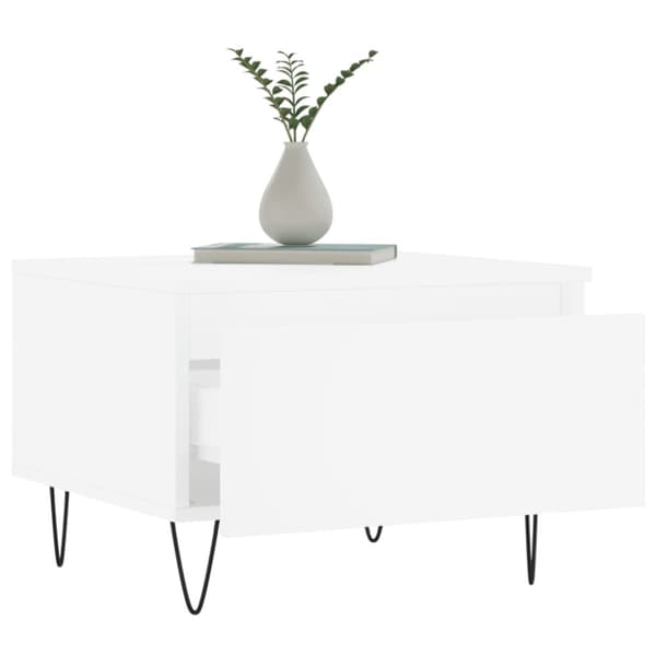 Soffbord 2 st vit 50x46x35 cm konstruerat trä