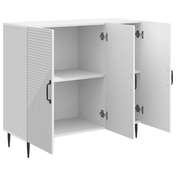 Sideboard Vit högglans 89 x 34,5 x 80 cm Konstruerat trä