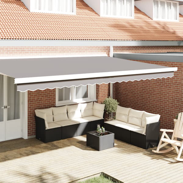 Markiskappa Ersättning Ljusgrå 480 x 20 cm Polyester