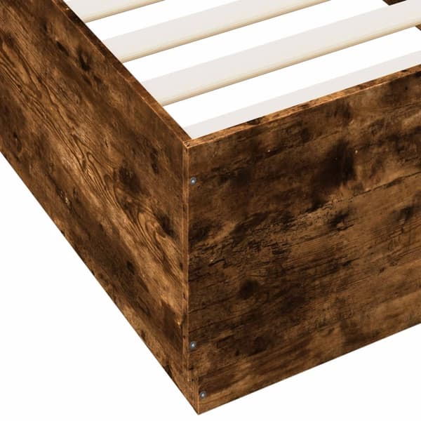 Sängram rökfärgad ek 90x200 cm konstruerad trä