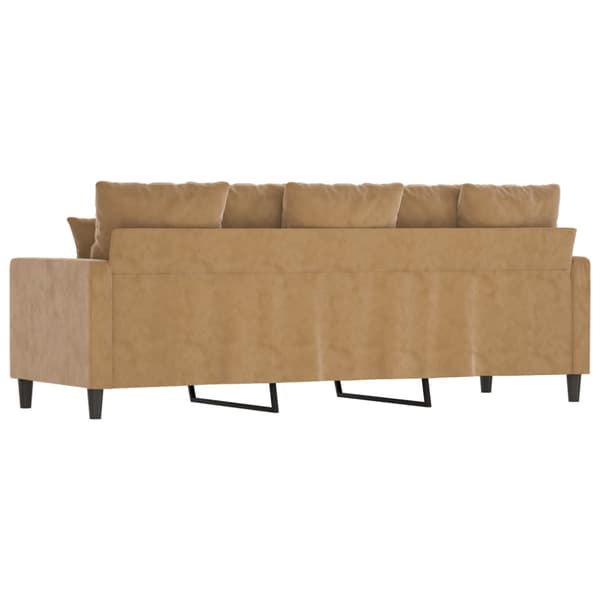 3-sitssoffa brun 180 cm sammet