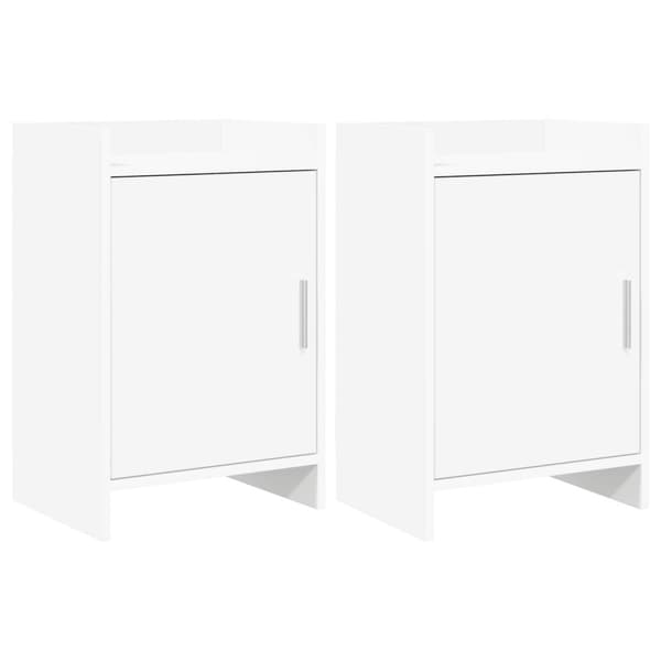 Sängbord 2 pcs Vit 40 x 30 x 60 cm Konstruerat trä