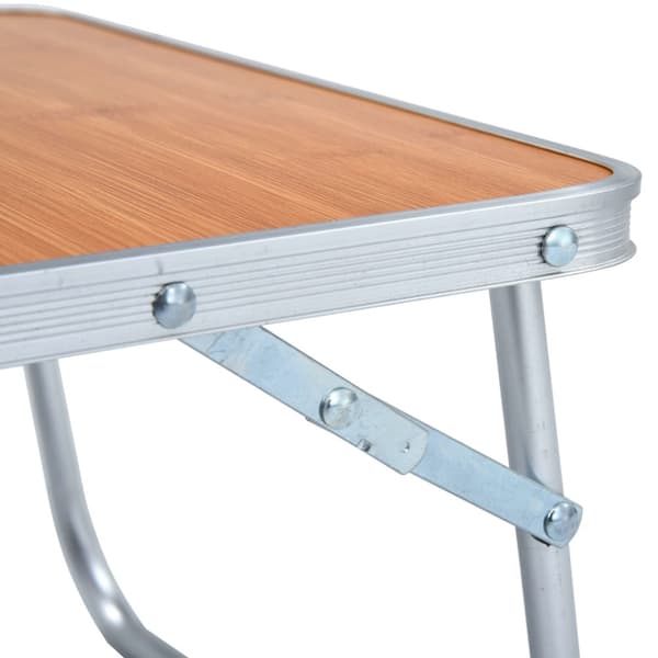 Hopfällbart campingbord brun aluminium 60x40 cm