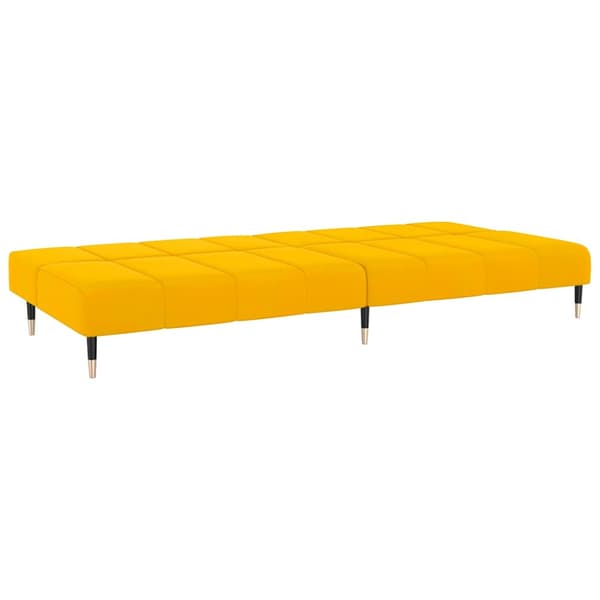 Bäddsoffa 2-sits gul sammet