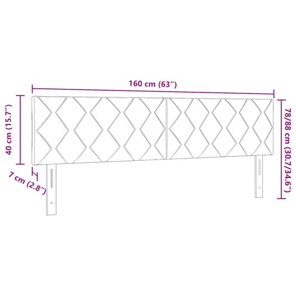 Huvudgavel Mörkblå 160 cm Sammet
