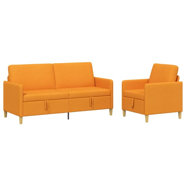 Soffgrupp med förvaring 2 pcs Mörkgul Polyester