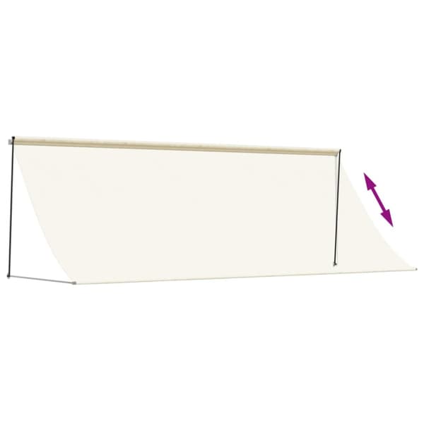 Markis infällbar gräddvit 400x150 cm tyg och stål
