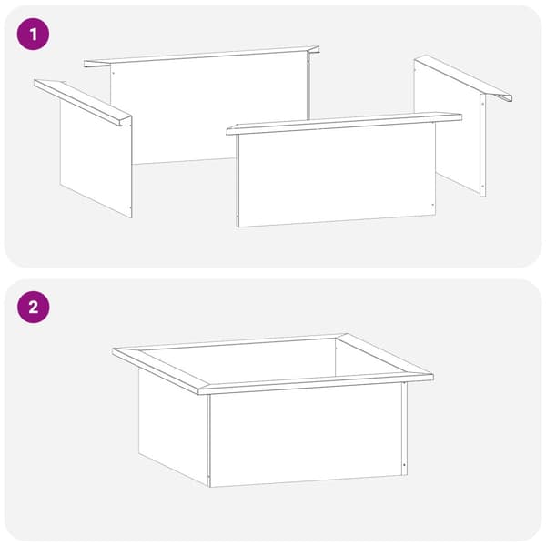Eldstad ring Svart 90 x 90 x 25 cm Stål